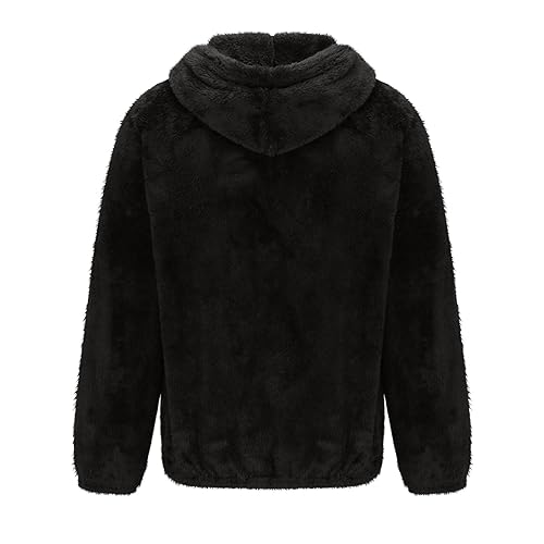 Faux Fur Coat Men Fuzzy Fleece Jacket Furry Zip up Hoodie Warm Winter Coats Thick Hooded Jacket Fashion Oufits4
