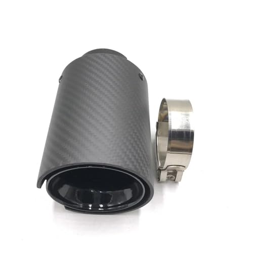 Tubo de escape de coche en acero inoxidable negro universal para F30 E46 E90 (67mm-105mm)