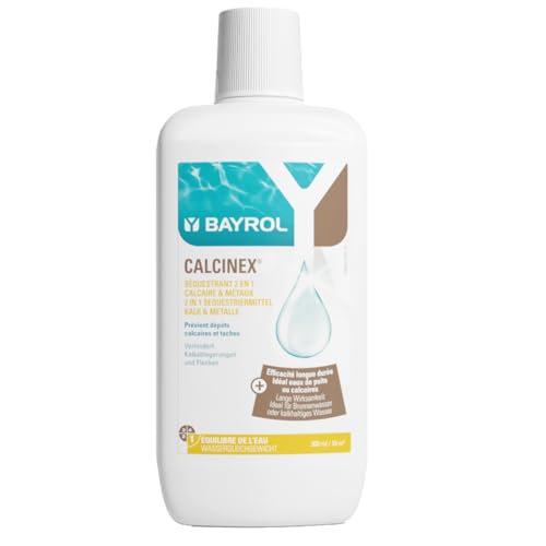 BAYROL Calcinex 1L - Haertestabilisator verhindert Kalk- und Metallablagerungen im Pool bei hartem oder eisenhaltigem Wasser (z.B. Brunnenwasser) - Kalkstabilisator Pool