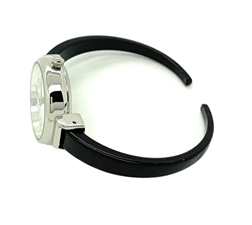 Image of Ladies Big Numbers Skinny Metal Bangle Cuff Fashion Watch White Dial Wincci
