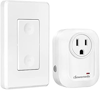 DEWENWILS Remote Control Outlet Wireless Wall Mounted Light Switch, Electrical Plug in On Off Power Switch for Lamp, No Wiring, 100 Feet RF Range, FCC Listed, Programmable and Expandable