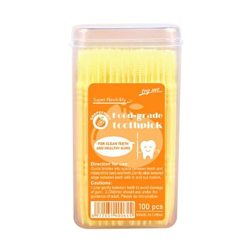 Palillos Limpiadores es | Cepillo de Dos Puntas con Sabor para Limpieza - 100 Unidades Eliminador de Manchas de Aliento Fresco con Cerdas para Hombres Mujeres Adultos Adolescentes