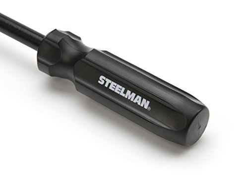 Steelman Hubcap Remover Auto Tool For Mechanics, Heavy-Duty Steel, Large/Rubber Hammer Face, Wide Prying Blade, Knobbed Handle #TOP5