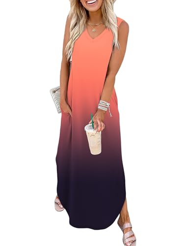 Image of Sampeel Summer Dresses Maxi Dress Vacation Beach Sundresses 2025 with Pockets