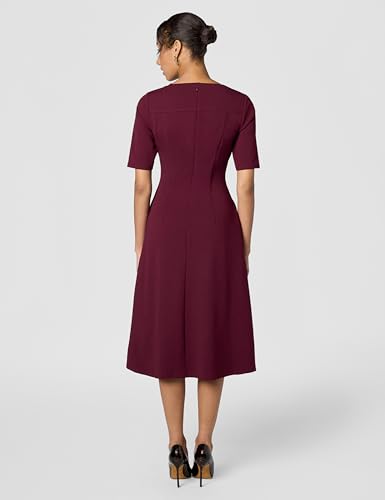 Image of Maggy London Womens Short Sleeve Double Pleat Midi DressDress