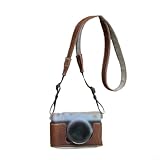Funda de piel sintética para cámara Fuji X-E5, funda protectora a medida con correa para el hombro, compacta 10 x 10 x 5 cm en marrón, fácil acceso y elegante protección para fotógrafos (marrón)