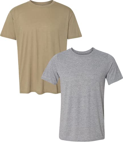T-shirts Gildan polyester évacuation d'humidité pour hommes, 2-pack, grand