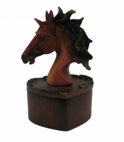 Heart Shaped Horse Trinket Box Sculpture Ornament Secret Stash Equestrian Horses Collection Design B