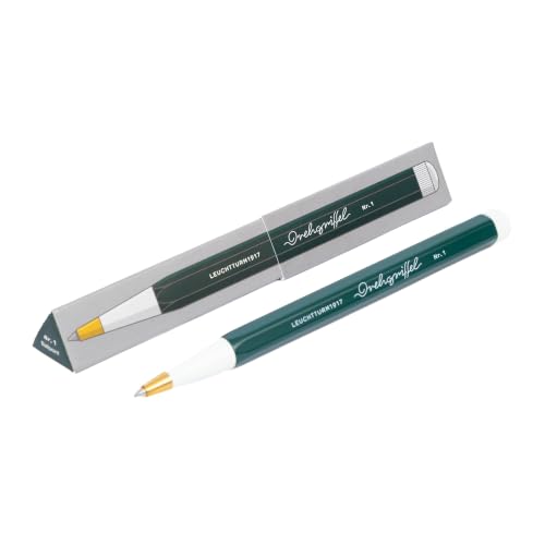 Image of LEUCHTTURM1917 Ball Point Pen Drehgriffel No.1 Forest Green | Royal Blue Ink, Twist Mechanism, Smooth Writing, Premium Writing Pen, Gift, Journaling, Planner