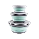 Photo Gallery 3 pcs ciotola da campeggio con coperchio ciotola pieghevole in silicone per viaggi e campeggio ciotola per la conservazione degli alimenti a microonde e frigorifero (verde) Photo Gallery 3 pcs ciotola da campeggio con coperchio ciotola pieghevole in silicone per viaggi e campeggio ciotola per la conservazione degli alimenti a microonde e frigorifero (verde)
