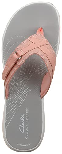 Clarks Women's Breeze Sea Flip-Flop, Peach Synthetic, 5 #TOP7