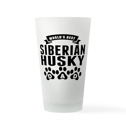 CafePress Worlds Best Siberian Husky Dad Pint Glass, 16 oz. Drinking Glass