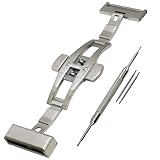 腕時計 ベルト 時計ベルト バンド 両開きプッシュ式 Dバックル ピービーエフアールイーバックルサテン PBF RE-BUCKLE ステンレススチール CASSIS カシス 18mm シルバー