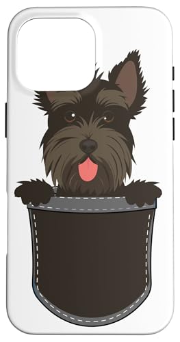 Scottish Terrier Peeking Face Pocket �X�}�z�P�[�X iPhone 16 Pro Max �p