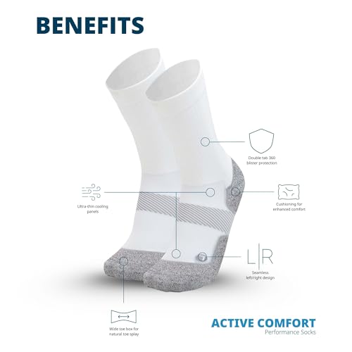 OS1st AC4 Active Comfort Socks with Blister Protection Double-tab and reinforced seamless toe, great for runners3