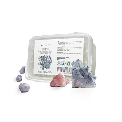 SAVOLUX Base de Jabón de Glicerina Transparente – Base jabón Glicerina para Hacer Jabones Caseros – Glicerina para Crear Jabón Artesanal para Manos, Cuerpo, Rostro y Cabello – 2 kg