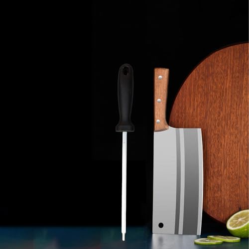 Image of Machado Forging Serbian Chef Knife Set - 12 inch Full Tang High Carbon Clad Steel Butcher Cleaver with Knife Sharpener - Perfect for Vegetables, Fish, Meat - Ideal for Kitchen, Hotel, Restaurant