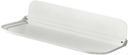 Housoutil Decoración de baño Estante flotante de almacenamiento montado en la pared blanco para champú jabón