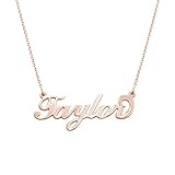 MYKA Personalized Name Necklace-Nameplate Christmas Jewelry Gift-18k Rose Gold Plating RGP Taylor