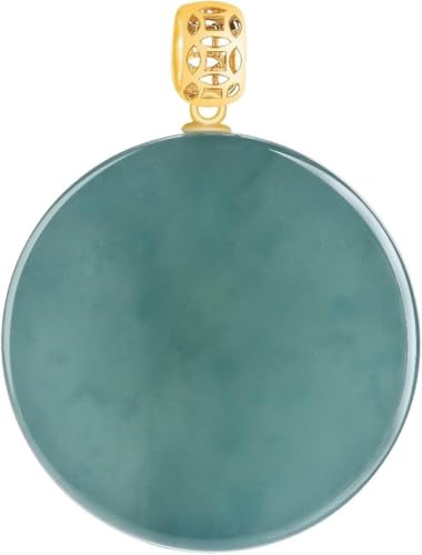 Wu Shi Pai en Jade bleu naturel de qualité A avec bélière or 18 carats pour femme