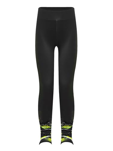 Kids Girls Stretchy Waistband Ice Skating Training Leggings Printed Gymnastics Dance Tights Children Women3