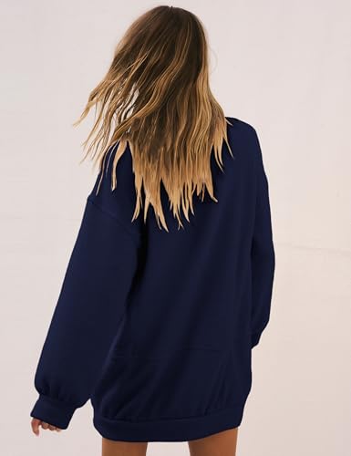 Turtleneck Pullover Sweater for Women 2024 Casual Long Sleeve Chenille Jumper Knit Top with Pockets3