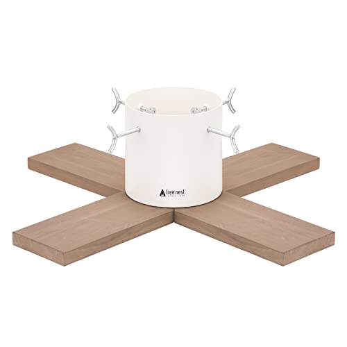 Tree Nest Soporte de árbol de Navidad Base de árbol Moderno para Soporte de árbol Real, hasta 3.5m de Altura Hip(Blanco) Cover