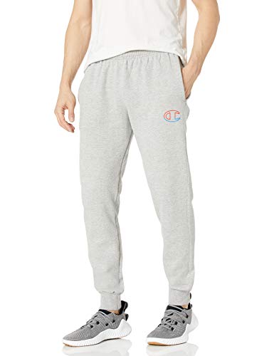 Champion Men's Powerblend Graphic Jogger Pant, Oxford Gray, Medium