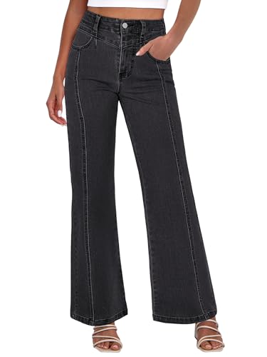 ANRABESS Wide Leg Jeans for Women Trendy 2025 High Waisted Stretchy Baggy Fall Fashion Denim Pants with Pockets