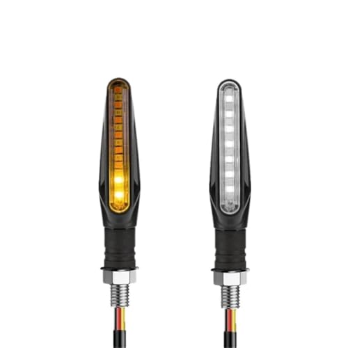 Clignotants de moto momt blancs 15mm 10mm feux de direction fluides