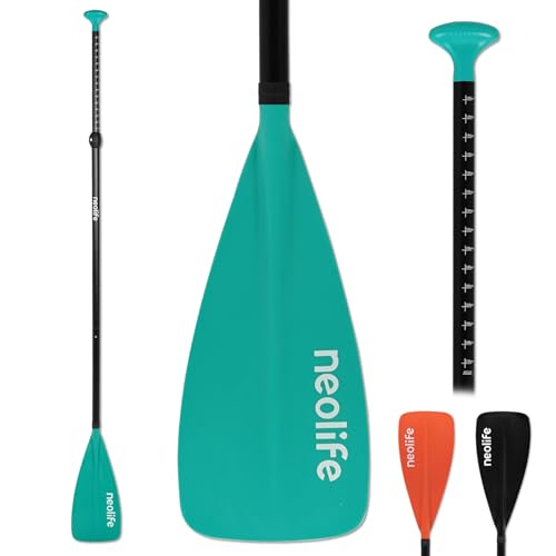 LINGVUM SUP Paddleboard Paddle for Kid, Youth and Junior with Aluminum Shaft and Enhanced PP Blade, Adjustable Stand Up Paddle Board Paddle, 55-66" (140-170 cm), Teal