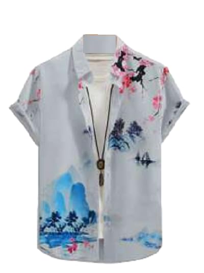 LookMarkMens Regular Fit Printed Shirt Island