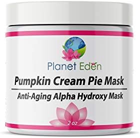 Planet Eden 10% Glycolic AHA Pumpkin Cream Pie Mask for Exfoliation and Sun Damaged Aging Skin - Remove Dead Skin and Refresh Dull Skin