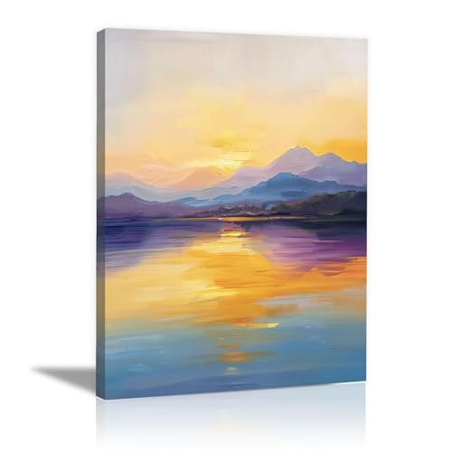 Paysage au coucher du soleil pour salon et cuisine ambiance chaleureuse