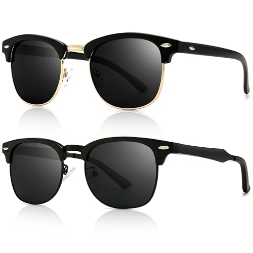 Image of SUNGAIT Polarized Sunglasses for Men and Women, Classic Half-Frame Retro Shades for Driving, Travel, and Outdoor Activities