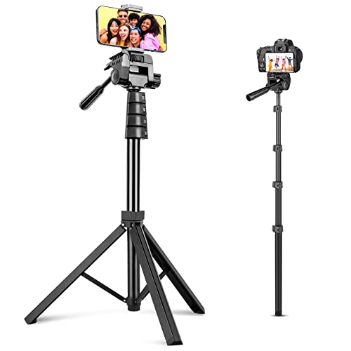 Aureday 67â€ Phone Tripod, Detachable and Extendable Selfie Stick Tripod for iPhone/Android Smartphone/Camera/GoPro, Portable Cell Phone Tripod with 360-Degree Rotatable Pan Head(Upgraded)