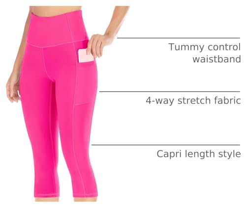 Image of Ewedoos Capri Leggings for Women High Waisted Yoga Pants with Pockets for Women Tummy Control Workout Leggings Yoga Capris