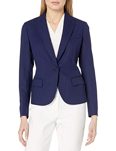 Anne Klein Women's One Button Jacket, Navy, 2