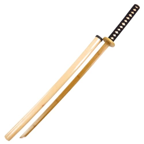 Figoday 木刀 鞘付き 105cm 強化版 居合道 練習 刀 白樫製 手工芸 日本刀 模造刀 展示 収蔵 コスプレ 訓練 素振り 初心者 安全 儀式 1本 (b)