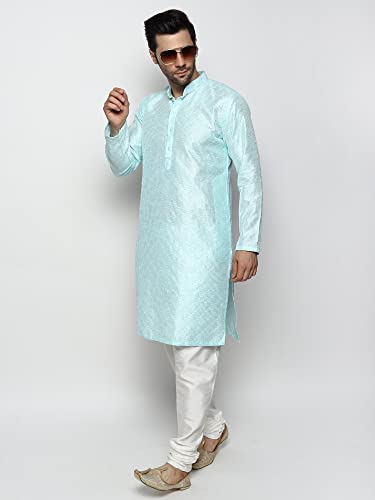 Image of Uri and MacKenzie Embroidery Silk Men's Kurta Pyjama Set