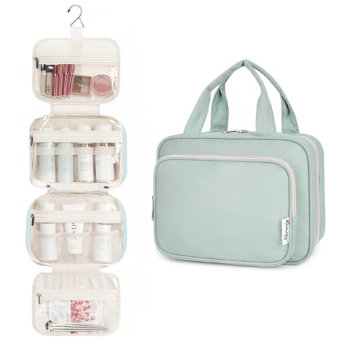 Large Hanging Toiletry Bag Travel Makeup Bag Cosmetic Organizer for Women and Girls (Mint Green (Medium))