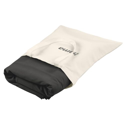 Hama Fotohintergrund Stoff, 2,95 x 6 m (Faltbarer Fotostudio-Hintergrund, 100% Baumwolle, Black Screen, Background Fotoleinwand f&uuml;r Fotografie, Video und Fernsehen), schwarz