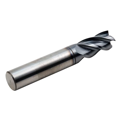 Image of 2 Pack 3 /8 Inch Carbide Square End Mill 4 Flute AlTiN Coated for Hardened Steel HRC 55 Alloy Metal Milling High Precision