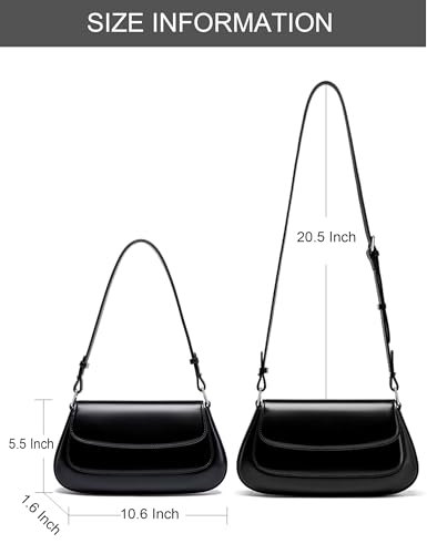 Leather Crossbody Bag for Women Shoulder Bags Small Clutch Purse Mini Handbag with 2 Removable Straps2