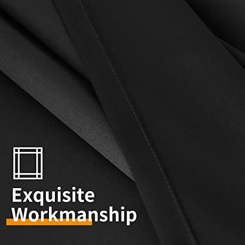 Image of YoungsTex Black 100% Blackout Curtains 45 Inches for Bedroom Thermal Insulated Total Room Darkening Curtains for Living Room Window with Black Back Grommet, 2 Panels, 42 x 45 Inch
