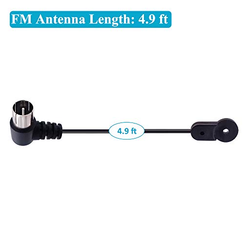 Fancasee FM Antenna for Stereo Receiver Indoor 75 Ohm FM Radio Antenna F Type Male Plug Connector Adapter Coax Coaxial Cable Wire Antenna for Table Top Home Stereo Receiver Radio Receiver