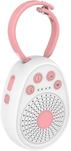 Klivex ノイズマシン 赤ちゃん ノイズ 発生器 寝かしつけグッズ オルゴール 赤ちゃん オルゴール 睡眠 吊り下げ タイマー付 胎内音 出産祝い 泣き止む 不眠対策 いびき軽減 瞑想 ヨガ 作業 仕事 快眠グッズ、ホワイトノイズ睡眠マシン (ピンク)