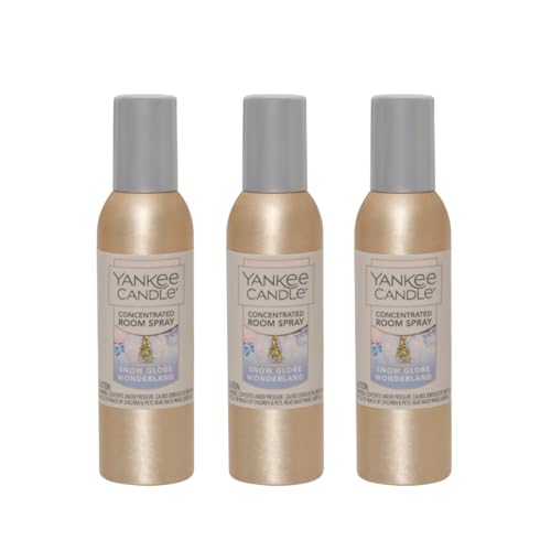 Yankee Candle Concentrated Air Freshener Room Spray, Odor Eliminator for Home, Bathroom, Snow Globe Wonderland, 1.5 Oz (Pack of 3)