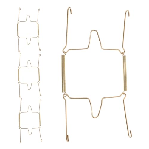OKUMEYR Wide Range Decorative Plate Holders 4pcs U-shaped Spring Hangers Easy to Install No Tools Needed for Wall Display