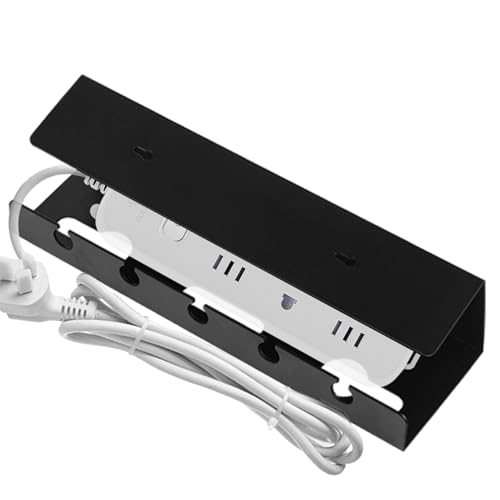 Organizador de cables para debajo de la mesa, regletas, soporte de enchufe, bandeja adhesiva sin tornillos, bandeja para cables para ordenador, escritorio de pie, mesita de noche, cocina, sala de